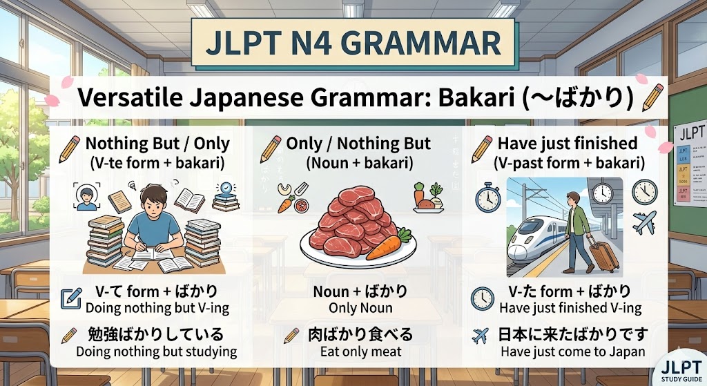 【JLPT N4】Versatile Japanese Grammar: Bakari (〜ばかり)
