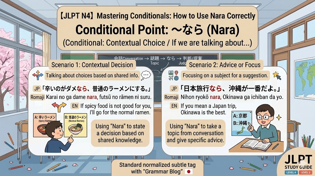 【JLPT N4】Mastering Conditionals: How to Use Nara Correctly