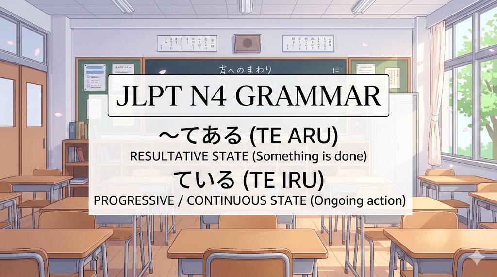 【JLPT N4】〜てある (Te Aru) and ている(Te Iru)
